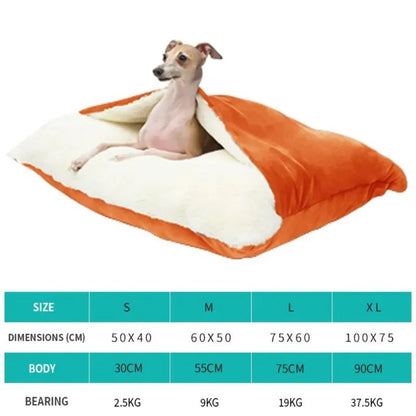 para Saco de Dormir Grande para Animais de Estimação Cama de Cachorro Canil de Inverno Quente Removível Lavável Resistente a Mordidas Almofada de Sofá para Filhotes Tapete de Gato de Pelúcia