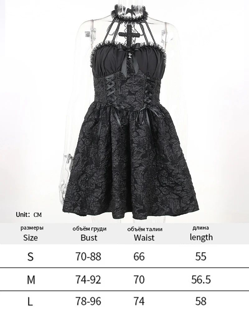 Dark Halloween Lace Dress Punk Trend Sexy Evening Dress Suspender Skirt For Women