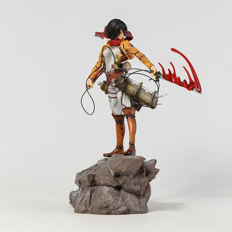 Mikasa Levi Ackerman Battle Damage Ver PVC Anime Figure Colecionável Estátua Boneca Modelo Presente Brinquedo Decoração