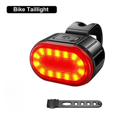 Rechargeable Bike Bicycle Front Lights 9 LED MTB Road Bike Headlight Tail Warning Lamp Waterproof Flashlight Cycling Accessories