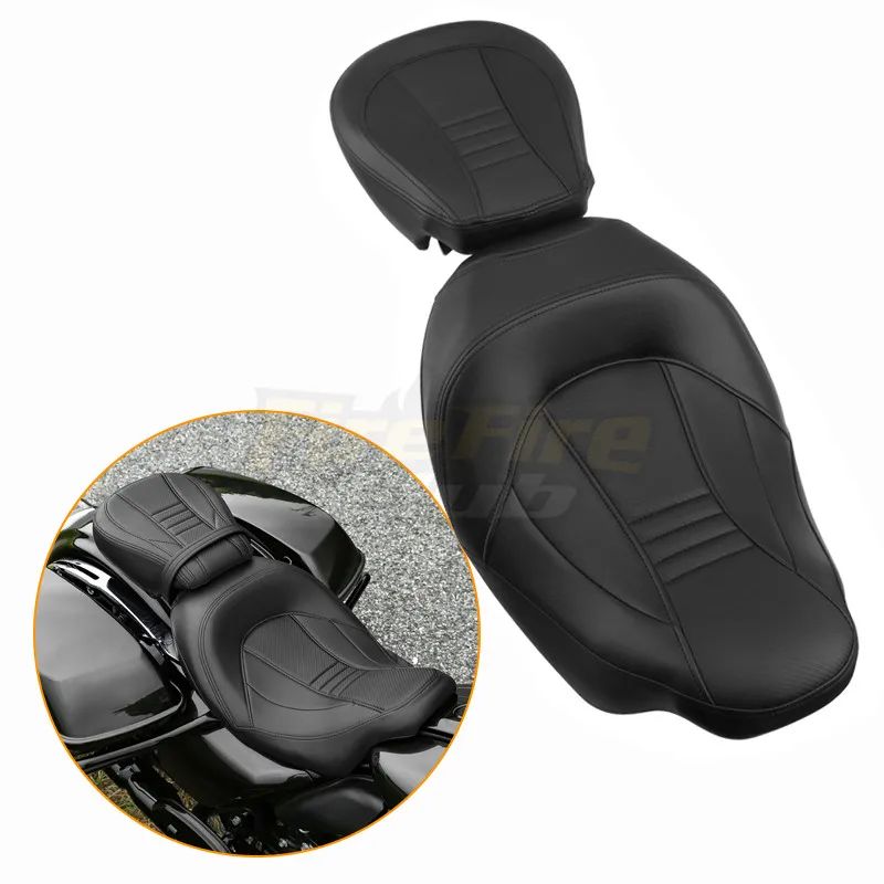 Assento Traseiro Dianteiro para Passageiro de Motocicleta para Harley Touring Electra Glide CVO Street Glide Road King 2009-2022