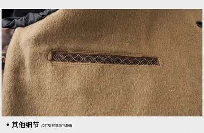 Billy Men's Winter Jacket for Men Double-Sided Woolen Overcoat Short Lapel Autumn Casual Coat Top Black Clothes White Duck Down