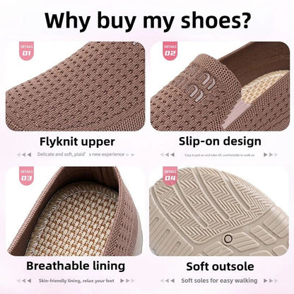 Women's Shoes Summer 2025 Breathable Single Shoes with Soft Sole Thick Sole Casual Cloth for Women Free Shippiing Shoes