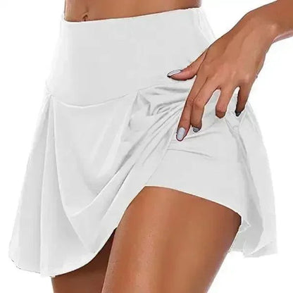 Plus Size Tennis Skirt for Women Black Golf Mini Skirt with Built-in Shorts Stretch Short Skort Female Gym Sporty Workout
