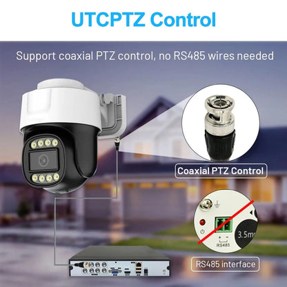 POE 4K AHD PTZ Camera with IP66 Waterproof Rating, Infrared Night Vision & Audio Over Coax