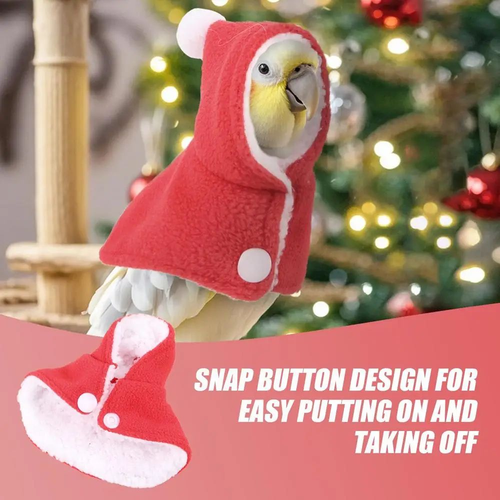 Bird Christmas Hoodie Roupa para Pássaros Roupa Quente de Inverno para Pássaros de Estimação Fantasia para Festas de Natal Suprimentos para Pássaros de Estimação Roupas para Pequenos Animais