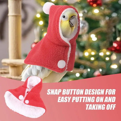 Bird Christmas Hoodie Roupa para Pássaros Roupa Quente de Inverno para Pássaros de Estimação Fantasia para Festas de Natal Suprimentos para Pássaros de Estimação Roupas para Pequenos Animais