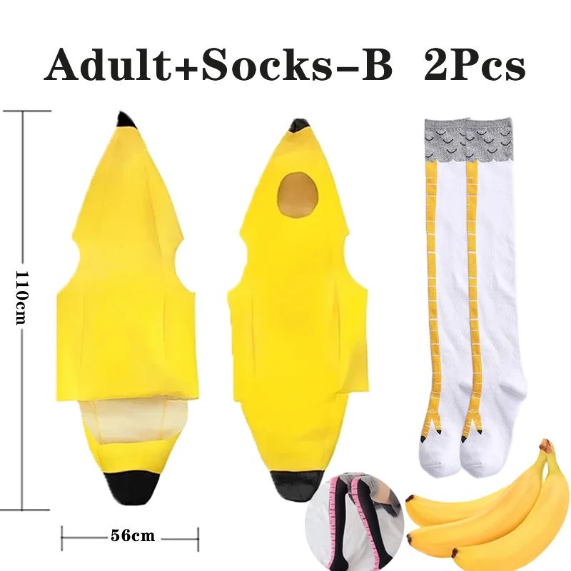 Child/Adult Banana Cosplay Halloween Christmas  Costumes Performance Costume Fruit Banana Costume Performance  Costume