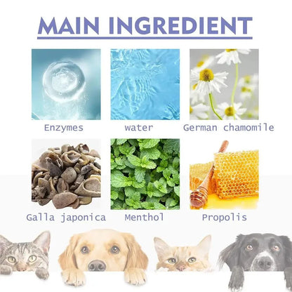 Spray de Limpeza Dental para Pets Previne Tártaro e Mau Hálito em Gatos e Cães Remove o Tártaro e Mantém o Hálito Fresco Desodorização Spray para Cuidados Bucais de Pets