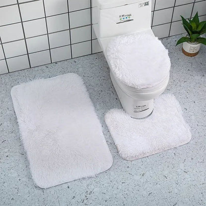 3piece Bathroom Mat Bathroom Silk Tie-dye Bathroom Soft Non-slip Carpet Shower Carpet Toilet Seat Cover Floor Mat
