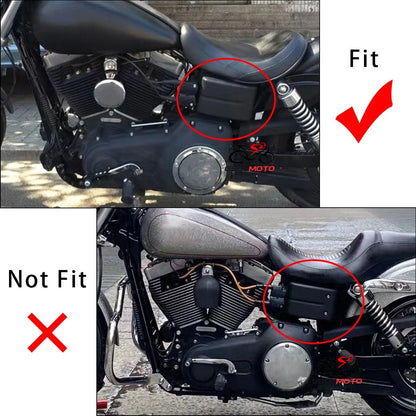 Motorcycle Black Battery Side Fairing Frame Covers Cap For Harley Dyna Street Fat Bob Super Glide Wide Glide Switchback FLD FXD
