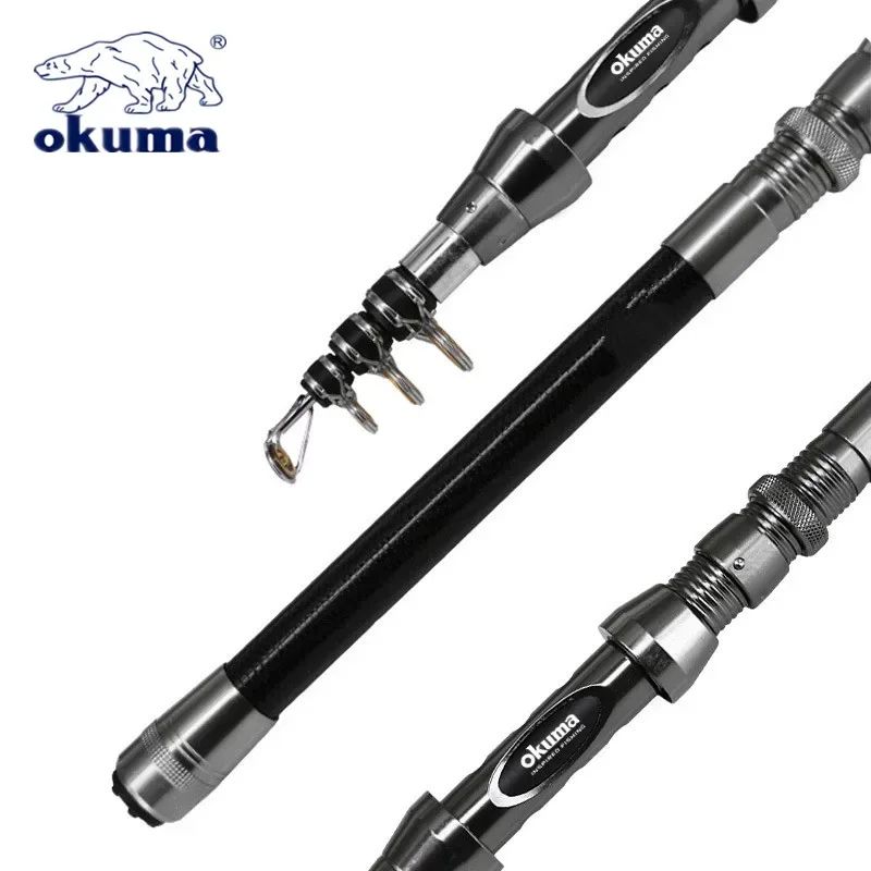 OKUMA New Carbon Rock Rod 1.5M/1.8M/2.1M/2.4M/2.7M Ceramic Guide Ring Water Drop Spinning Wheel Fishing Rod
