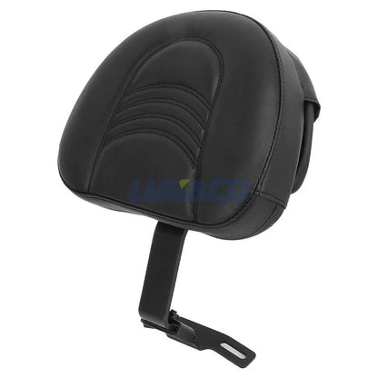 Motorcycle Adjustable Driver Rider Backrest Plug In Sissy Bar Seat Cushion Moto Pad For Harley Fatboy Heritage Softail 2007-2017