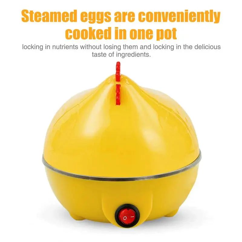 Home Kitchen Cooking Tool 7-Egg Capacity Egg Cooker Chicken Shaped Egg Boiler Eggs Steamer Appliance Utensil Drew barrymore Boba