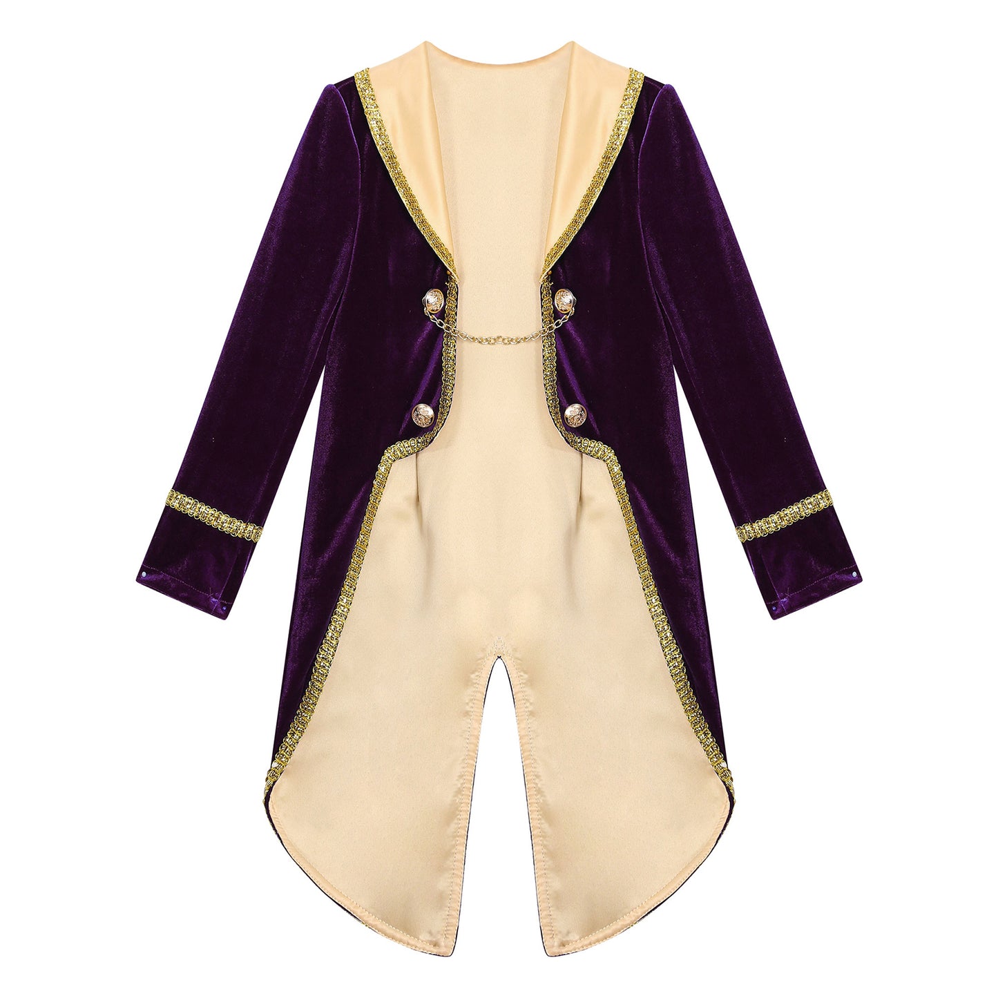 Boys Girls Prince Tuxedo Jacket Turn-Down Collar Coat Halloween Masquerade Theme Party Cosplay Costume Birthday Party Tailcoat