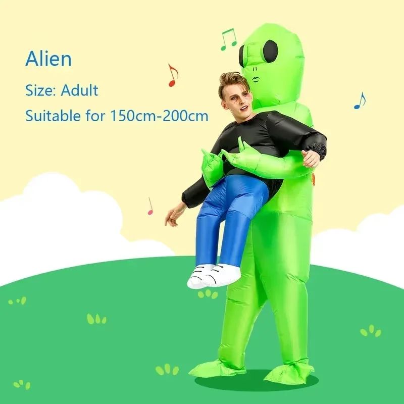 Halloween Alien Inflatable Suit Alien Costume for Kids Monster Inflatable Costume Scary Green Alien Cosplay Costume for Party