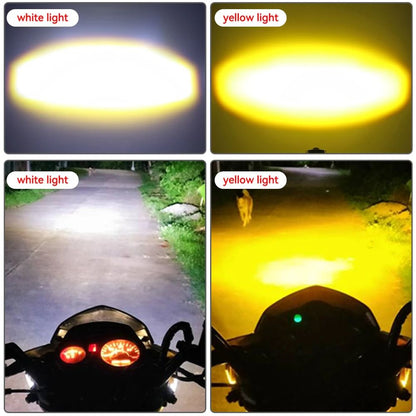 Farol LED Universal para Motocicleta Lente Projetora Duas Cores ATV Scooter Lâmpada de Condução Luz de Neblina Lâmpada Auxiliar Holofote Interruptor