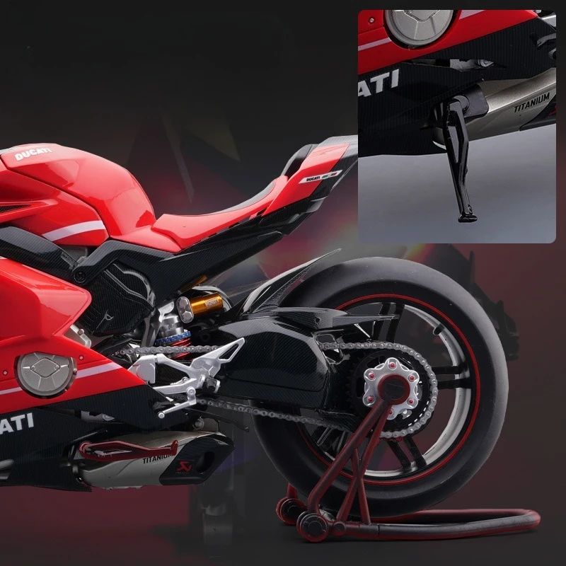 Spray de Fundição 1:6 Ducati V4 Moto Liga Modelo Coleção Miniatura Voiture Ornamento Namorado Presente Decoração de Casa Brinquedo Veículo