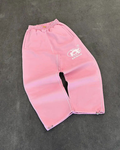 Vintage Graphic Print Streetwear Men Pants Fashion Hip Hop Joggers Men Clothing Casual Loose Buckle Feet Sweatpants Trousers