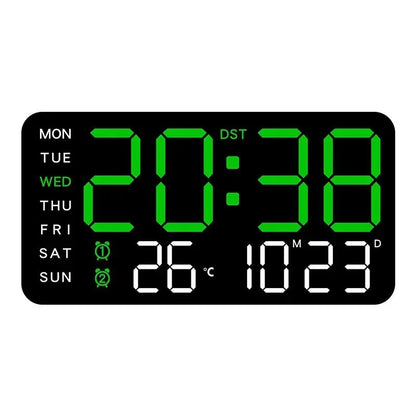 Extra Large Digital Wall Clock with LED Display with Date, Temperature, Timer for Living Room, Bedroom, Gift for Seniors