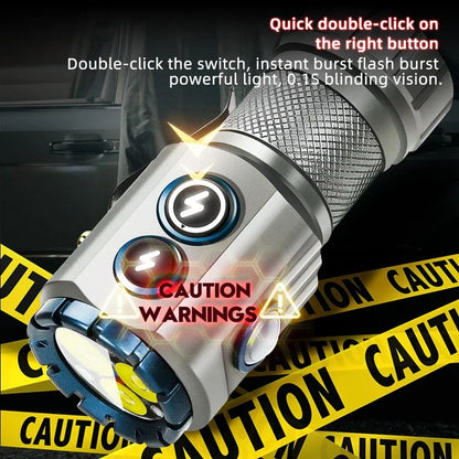 Mini EDC Flashlight 2000LM 18350 Battery USB Rechargeable LED Flashlight with Tail Magnet RGB Side Lamp Camping Emergency Lamp