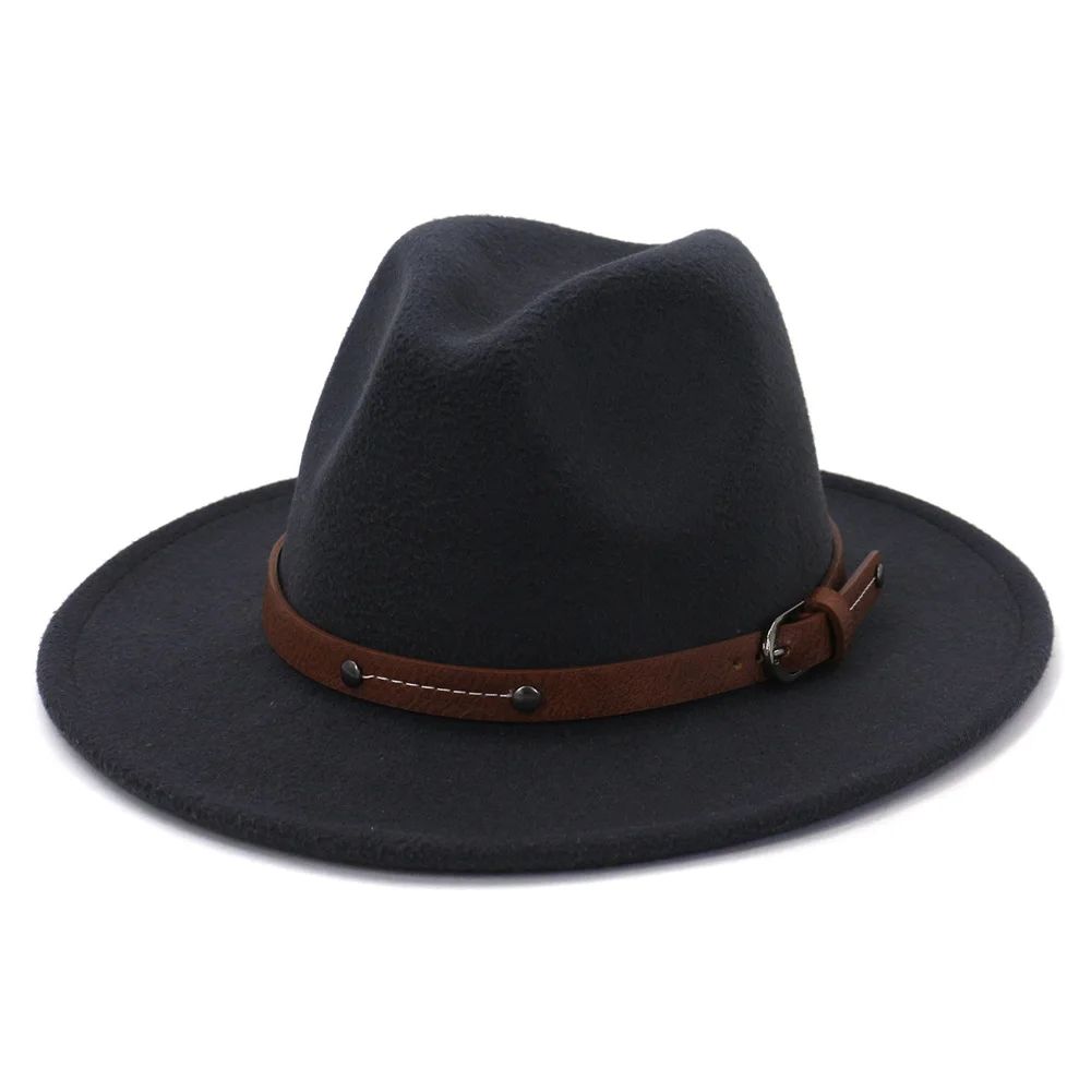 Fedoras Winter Hat For Women 59-61CM Men Panama Felted Jazz Hats New Trilby Church Cap sombreros de mujer