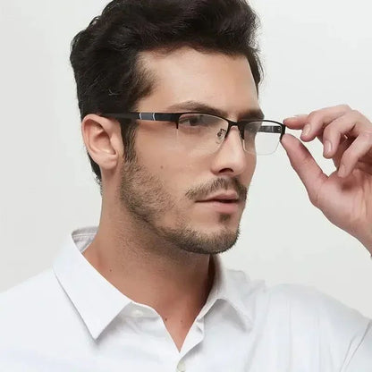 Óculos de Leitura Masculino Feminino de Alta Qualidade Meio Aro Dioptria Óculos de Grau Negócios Masculino Presbiopia Lentes De Leitura Mujer