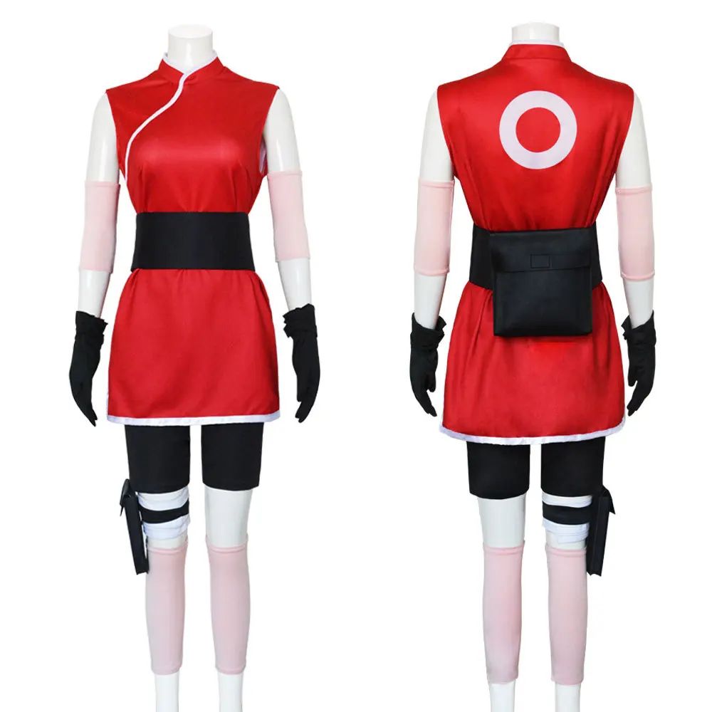Haruno Sakura Cosplay Anime Costume Women Girls Skirt Outfit Unisex Ninja Cartoon Halloween Carnival Costume