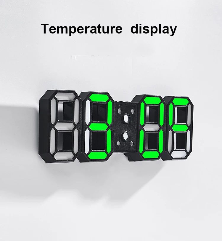3D LED Digital Wall Clock RGB Modern Design Living Room Decor Date/Temperature Table Alarm Nightlight Brightness Desktop Clocks