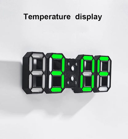 3D LED Digital Wall Clock RGB Modern Design Living Room Decor Date/Temperature Table Alarm Nightlight Brightness Desktop Clocks