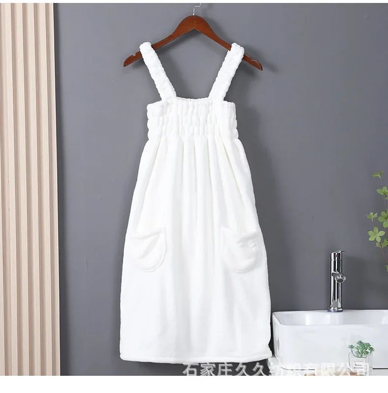 Women Wearable Bath Towel Wearable Towels Coral Fleece Women's Bath Skirt Absorbent Bath Skirt Shower Sauna Wear Towel