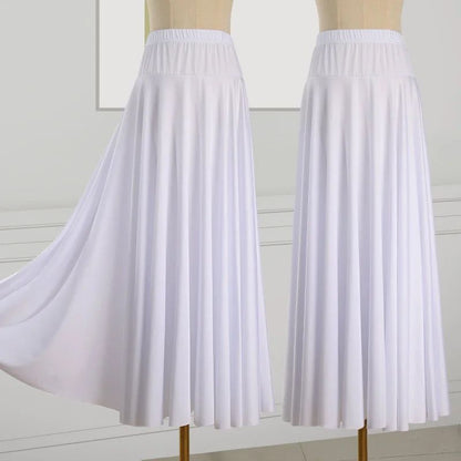 Plus Size Elegant Plus Size Women's Long Dress For Dancing And Commuting Stylish Square Dance Skirt With Wide Hemline For Soc...