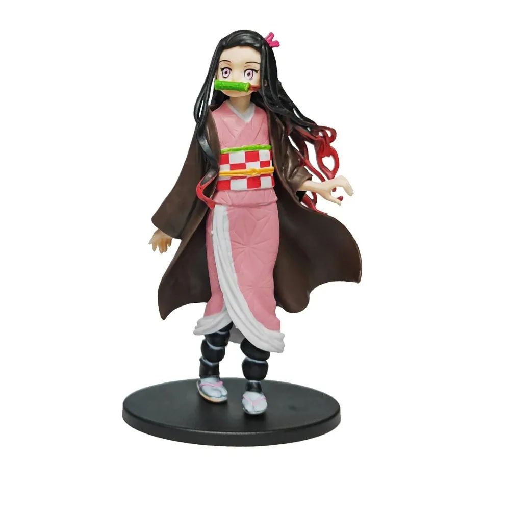 Boneco de Anime Demon Slayer Kimetsu No Yaiba Tanjiro Nezuko Zenitsu Figurine Inosuke Guerreiro Bonecos de Ação Colecionáveis Brinquedo Modelo