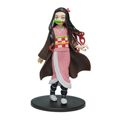 Boneco de Anime Demon Slayer Kimetsu No Yaiba Tanjiro Nezuko Zenitsu Figurine Inosuke Guerreiro Bonecos de Ação Colecionáveis Brinquedo Modelo