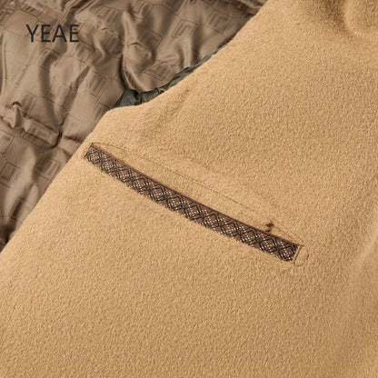 Billy Men's Winter Jacket for Men Double-Sided Woolen Overcoat Short Lapel Autumn Casual Coat Top Black Clothes White Duck Down