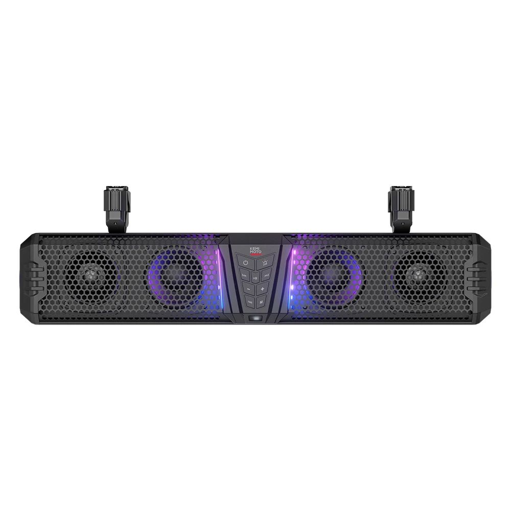 KEMiMOTO Midnight 80 Sound Bar IP66 Waterproof with RGB APP Remote Control Soundbar For Golf Cart UTV ATV fits 1"-2" Roll Bars