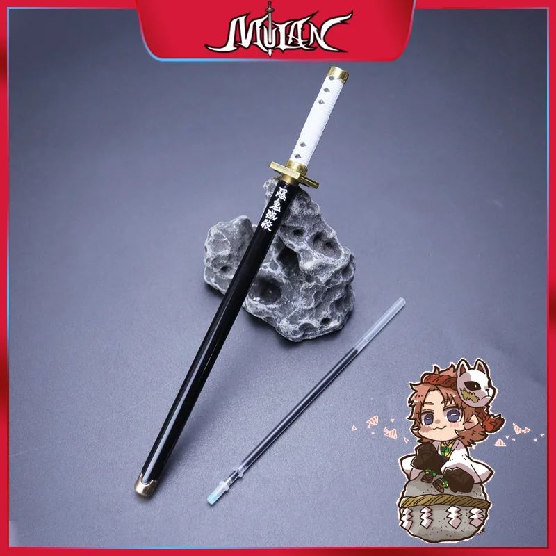 Caneta espadada de ponta de feltro de 7,5 polegadas Demon Slayer Nichirin, modelo de liga de espada, caneta katana Tanjirou, arma de anime Kimetsu No Yaiba, brinquedo Rengoku