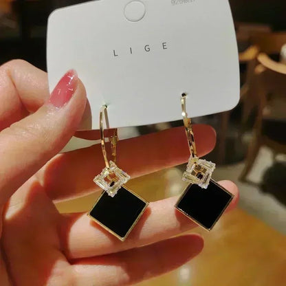 Nova Tendência de Moda Design Exclusivo Elegante e Requintado Brincos Retangulares de Zircônia Para Mulheres Joias Festa de Casamento Presentes Premium