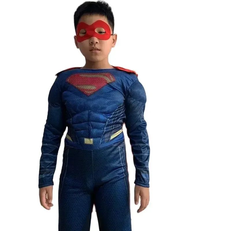 Kids Super Halloween Cosplay Costumes Boys Anime Superhero Party Role Play Dress Up Muscle Suit Children Hero Jumpsuit Outfit