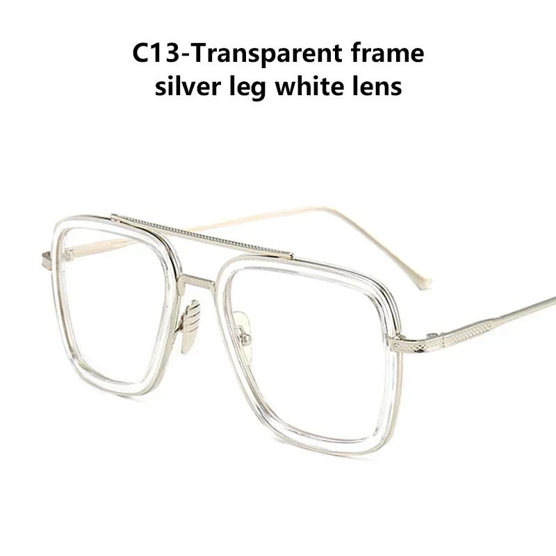 Luxury Steampunk Men Sunglasses Tony Stark Iron Man Sun Glasses Vintage Metal Eyewear Steam Punk Sunglass UV400 Male Gafas