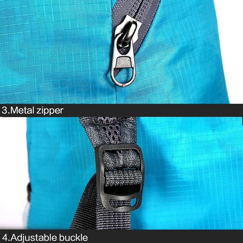 Mochila Esportiva Dobrável Impermeável Ultrafina Portátil Leve para Viagem, Adequada para Camping, Corrida, Fitness