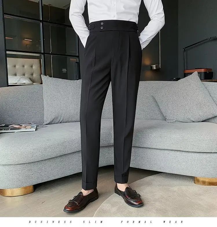 Calça Masculina Nadir Coffee Color Clássica Estilosa Paris Botão Prega Única Emagrece Suaviza Sua Silhueta Calça Social Casual