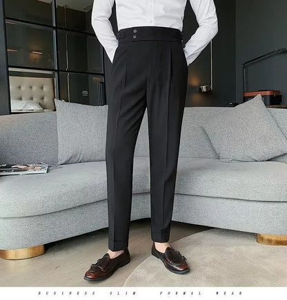 Calça Masculina Nadir Coffee Color Clássica Estilosa Paris Botão Prega Única Emagrece Suaviza Sua Silhueta Calça Social Casual