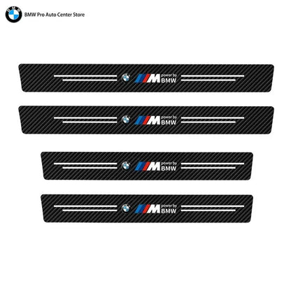 Car Door Automobile Scraper Protection Universal Pedal Protection Sticker Carbon Fiber Grain Automobile Threshold Strip For BMW