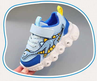 Tennis Shoe LED Children Trainer Cartoon Boy Casual Sneaker for Boy Kid Shoe for Girl Mesh Breathable Shoe Baby Illuminated Shoe