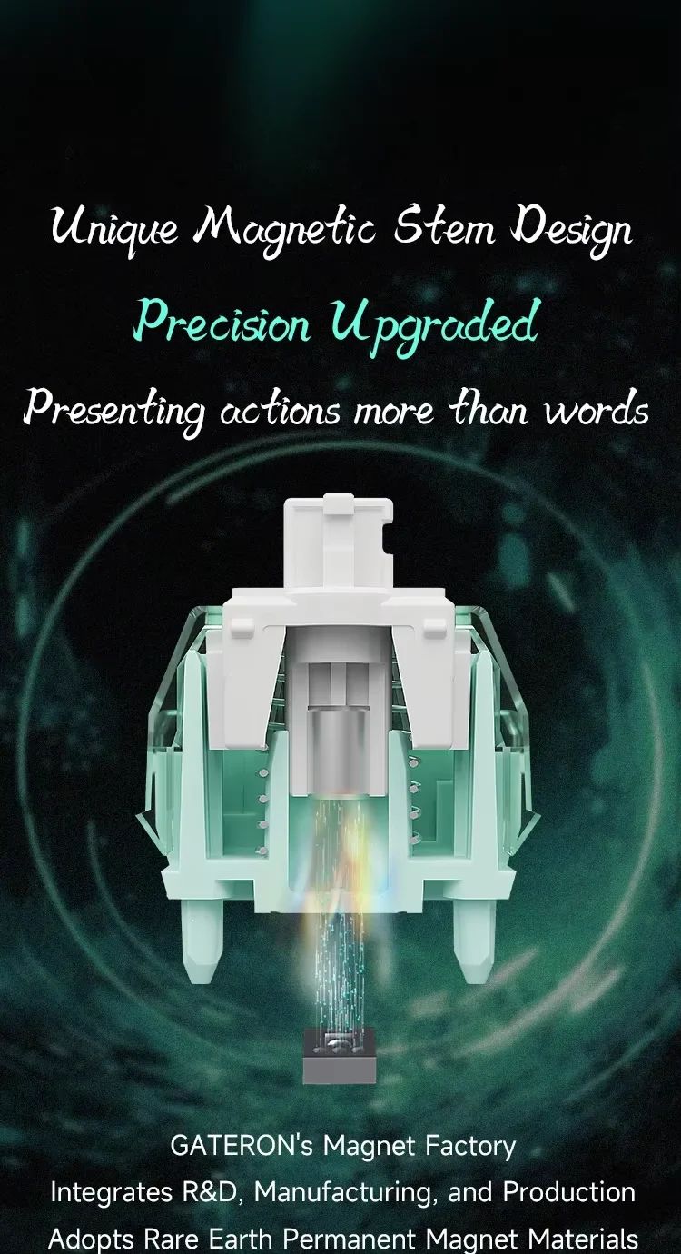 GATERON Magnetic Jade Pro Switch Linear Ajustável Teclado Mecânico Magnético Personalizado Jogos Magnéticos Chaves Hifi Keystroke