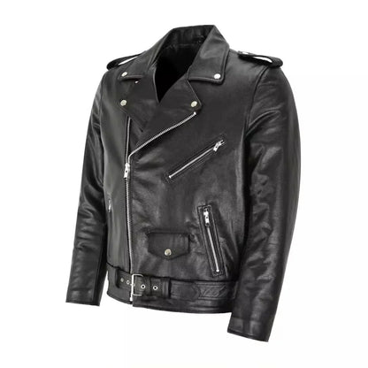 Locomotive Mens Leather Jackets Fashion Solid  Casual Mens Jackets