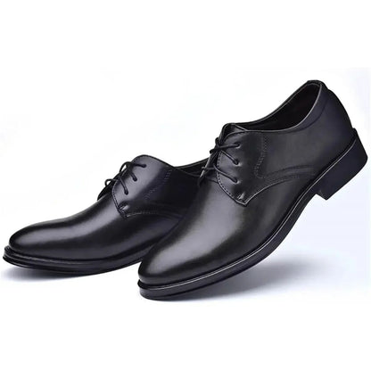 Men's Classic Matte Upper Oxfords Business Formal Lace Up Leather Lace Up Dress Shoes for Men