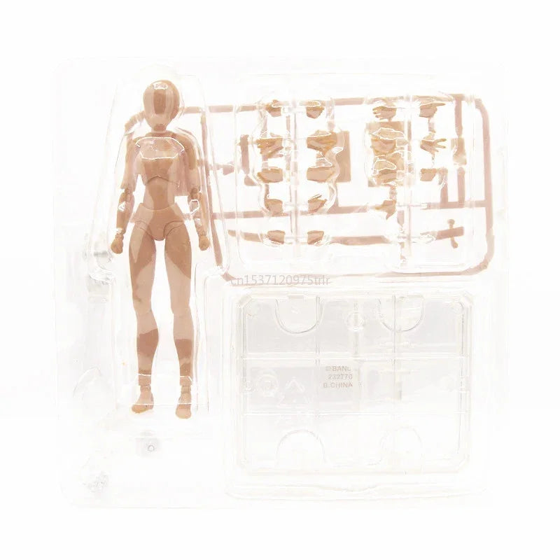 15cm Boneco Colecionável Multiarticulado SHFiguarts BODY KUN / BODY CHAN Versão Cores Cinza/Laranja Figura de Ação em PVC Brinquedos Modelo Colecionáveis