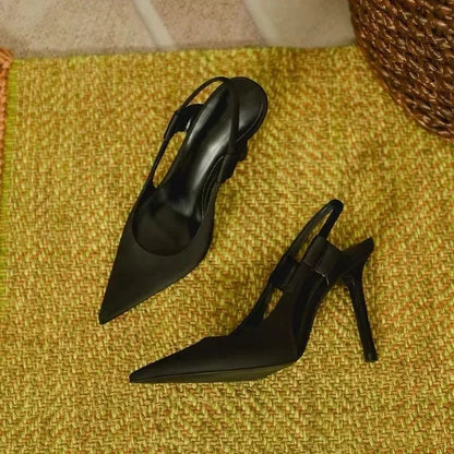 Novas Sandálias Femininas de Luxo Designer Slingback Bico Fino Salto Alto Fino Elegante Sapatos de Salto Scarpin 35-43